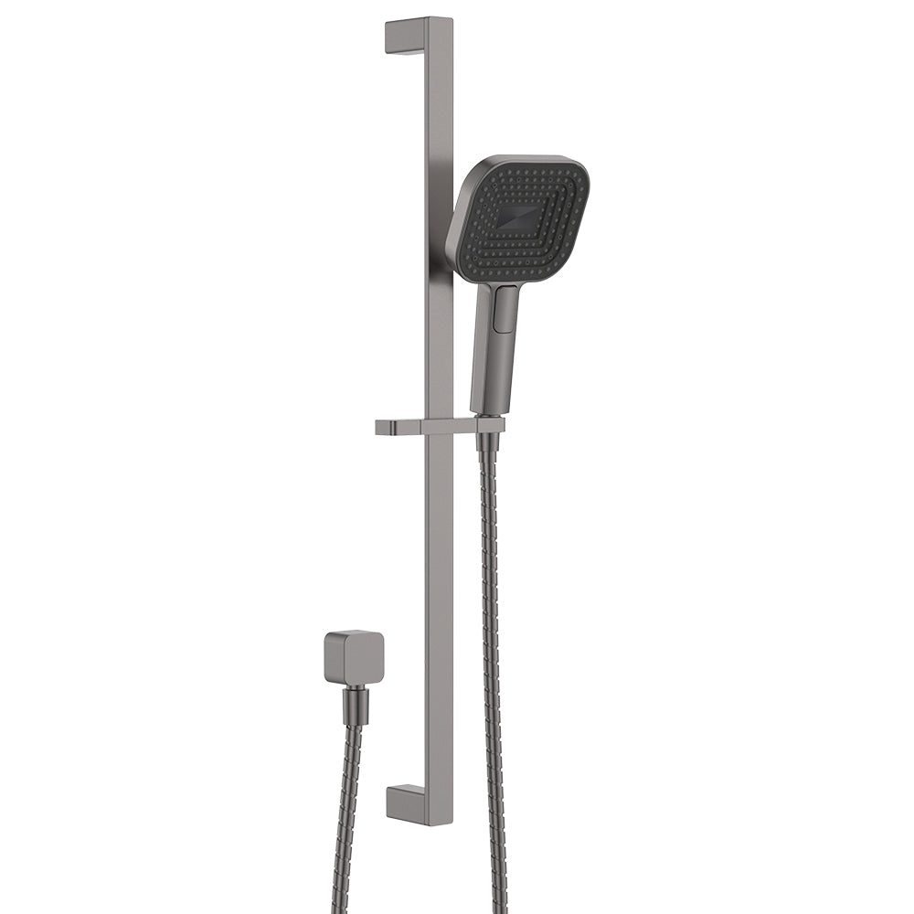 Fienza Kuro Rail Shower Soft Square Head, Gun Metal