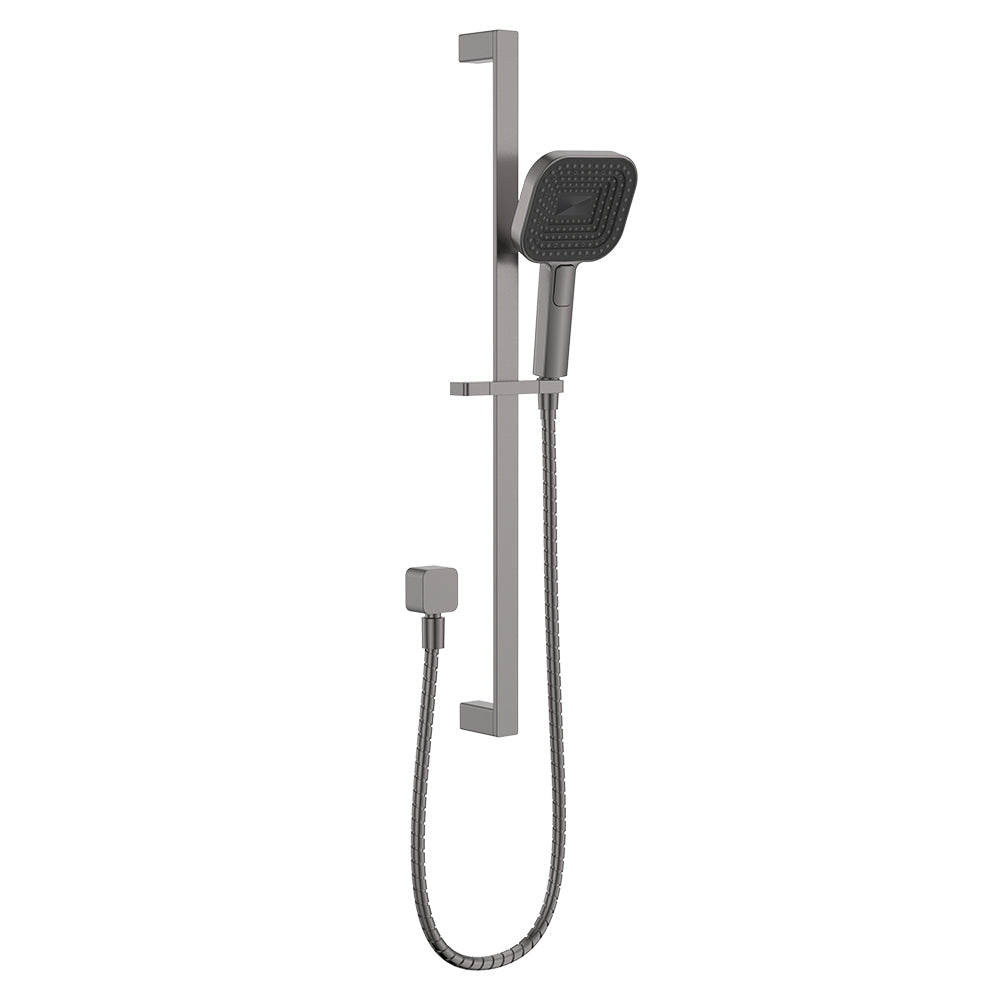 Fienza Kuro Rail Shower Soft Square Head, Gun Metal
