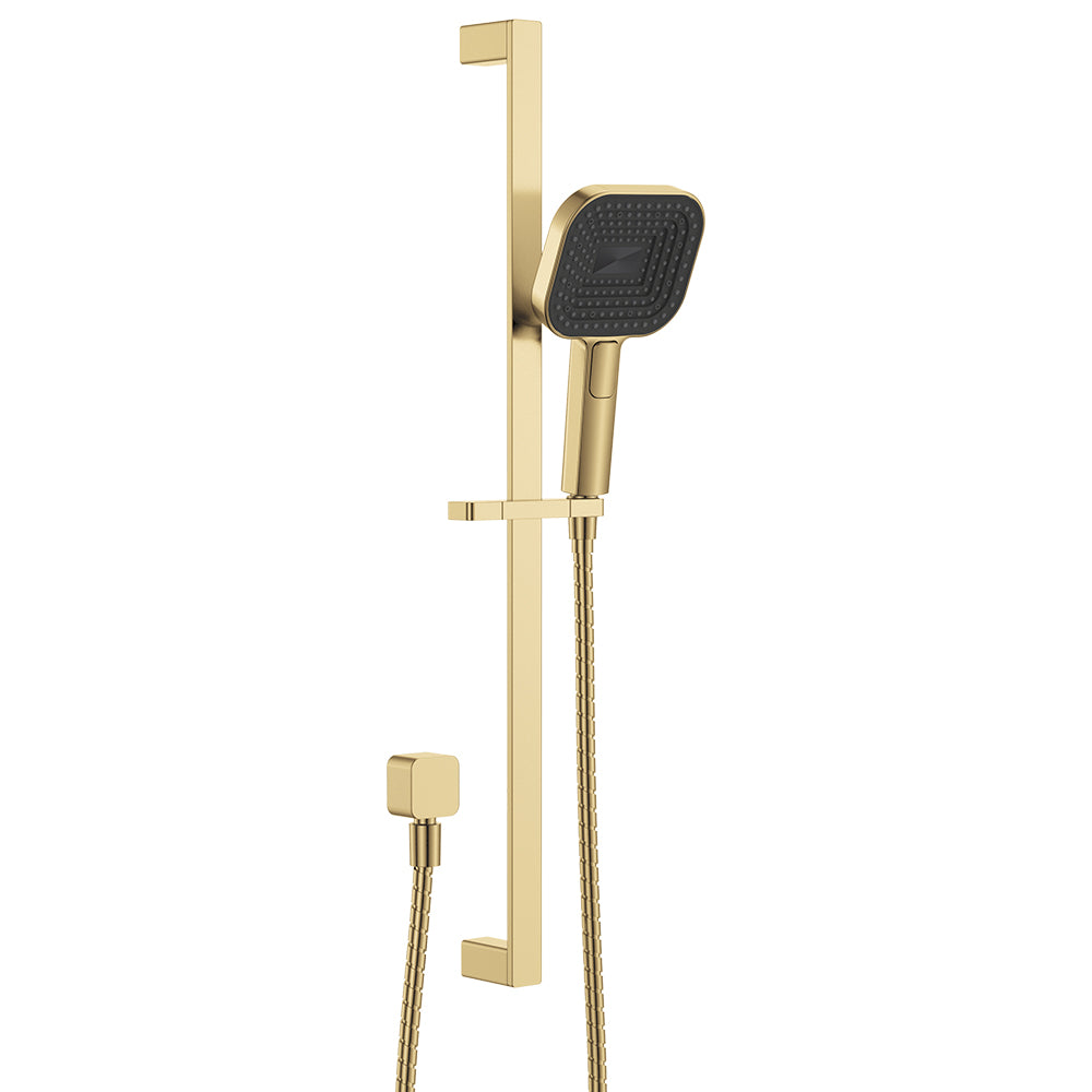 Fienza Kuro Rail Shower Soft Square Head, Urban Brass