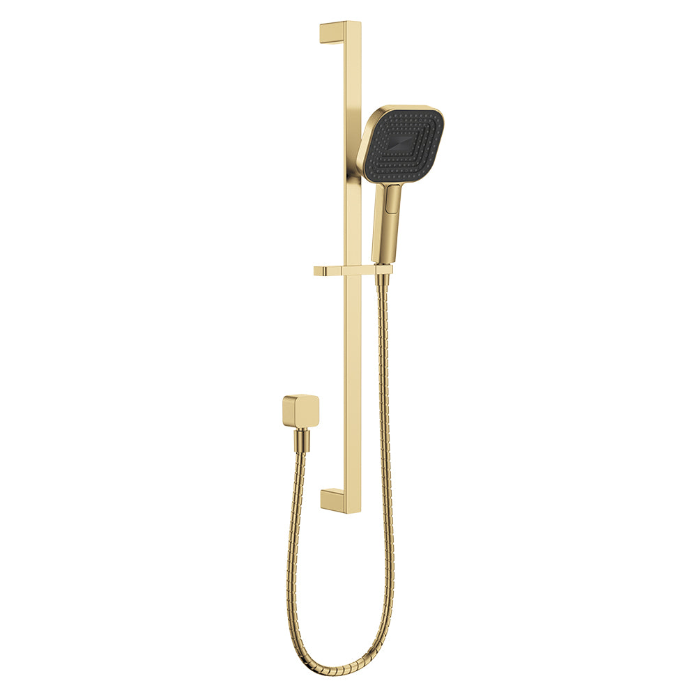Fienza Kuro Rail Shower Soft Square Head, Urban Brass