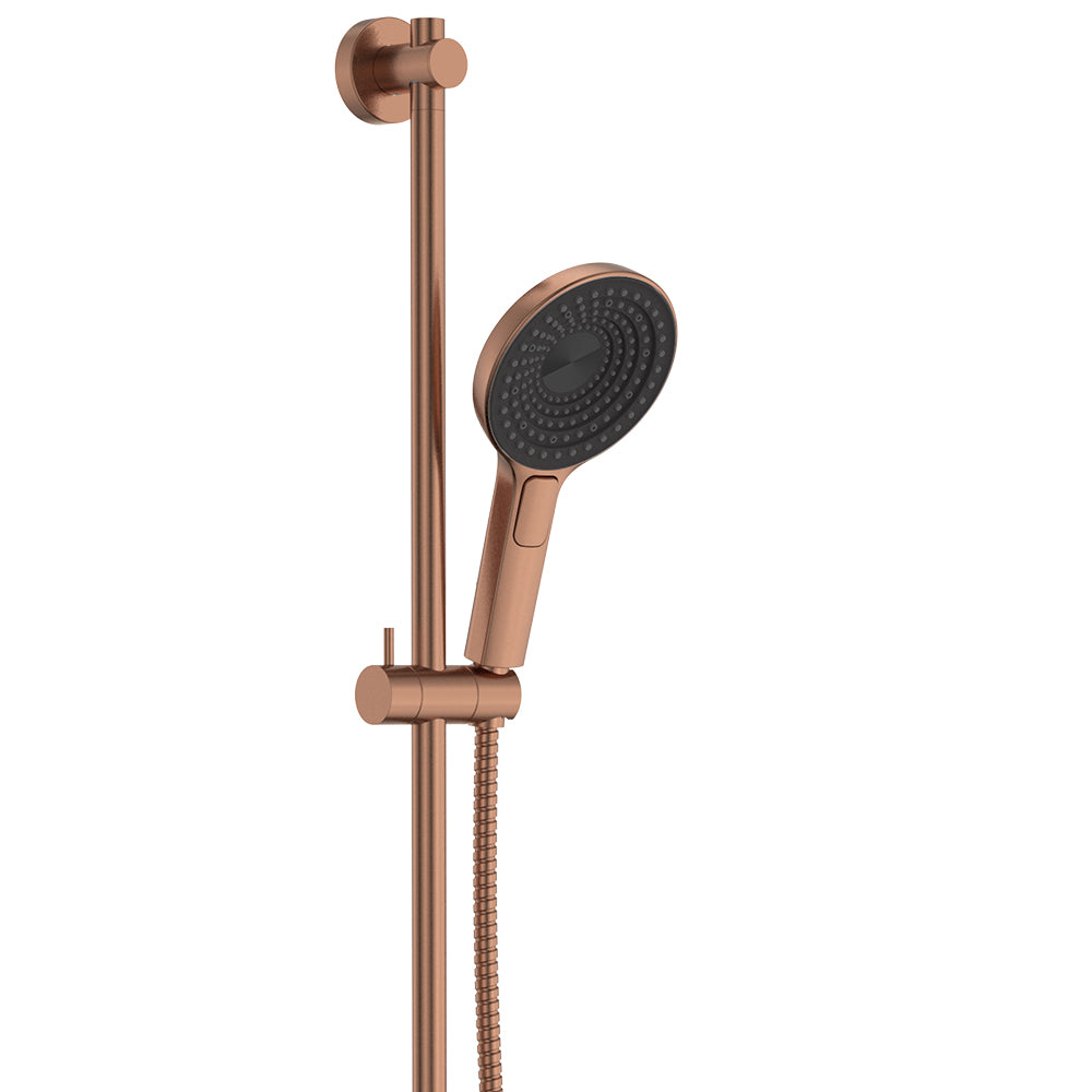 Fienza Kuro Rail Shower Round, Brushed Copper