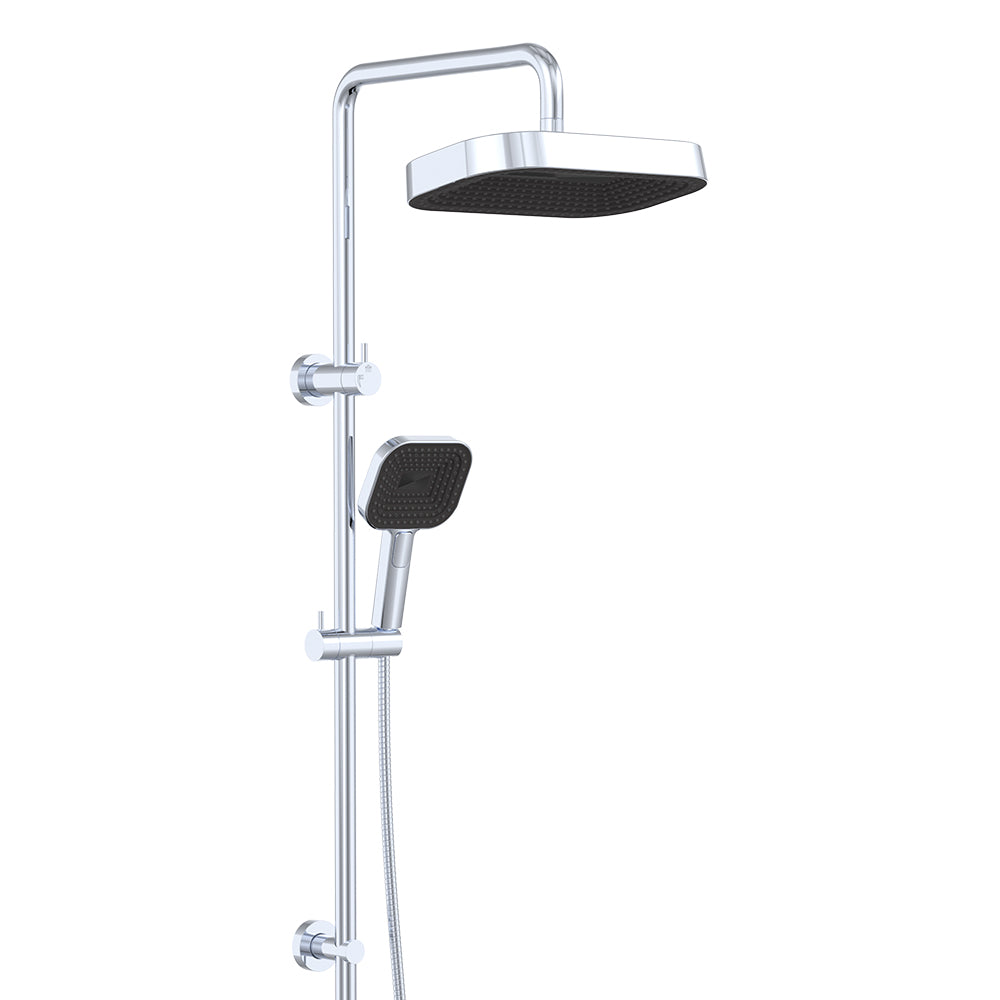 Fienza Kuro Twin Shower, Soft Square Head, Chrome