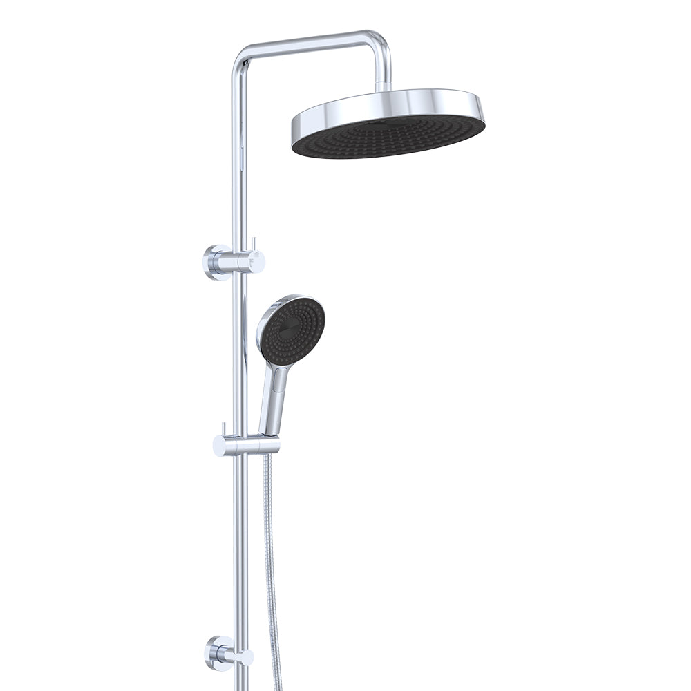 Fienza Kuro Twin Shower, Round Head, Chrome