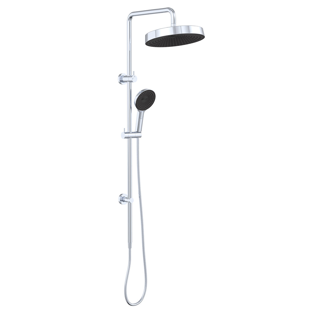 Fienza Kuro Twin Shower, Round Head, Chrome