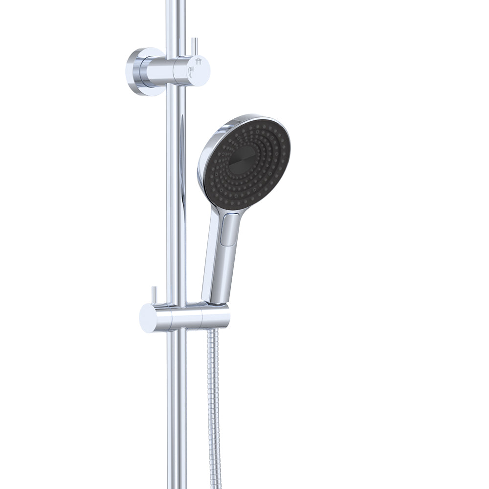 Fienza Kuro Twin Shower, Round Head, Chrome