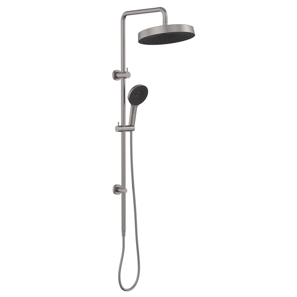 Fienza Kuro Twin Shower, Round Head, Gun Metal