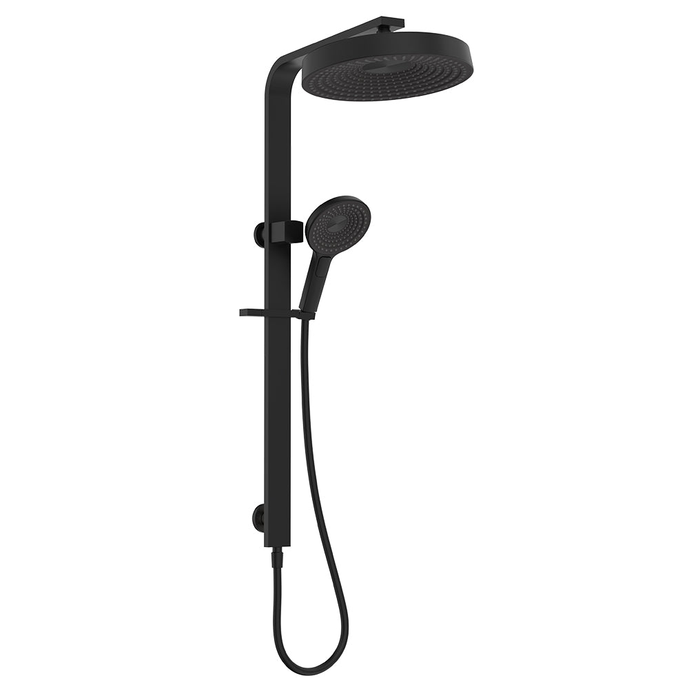 Fienza Kuro Deluxe Twin Shower Round Head, Matte Black