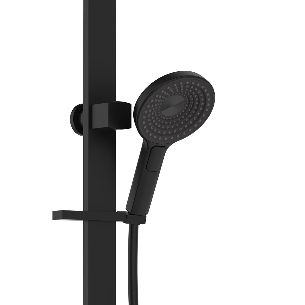 Fienza Kuro Deluxe Twin Shower Round Head, Matte Black