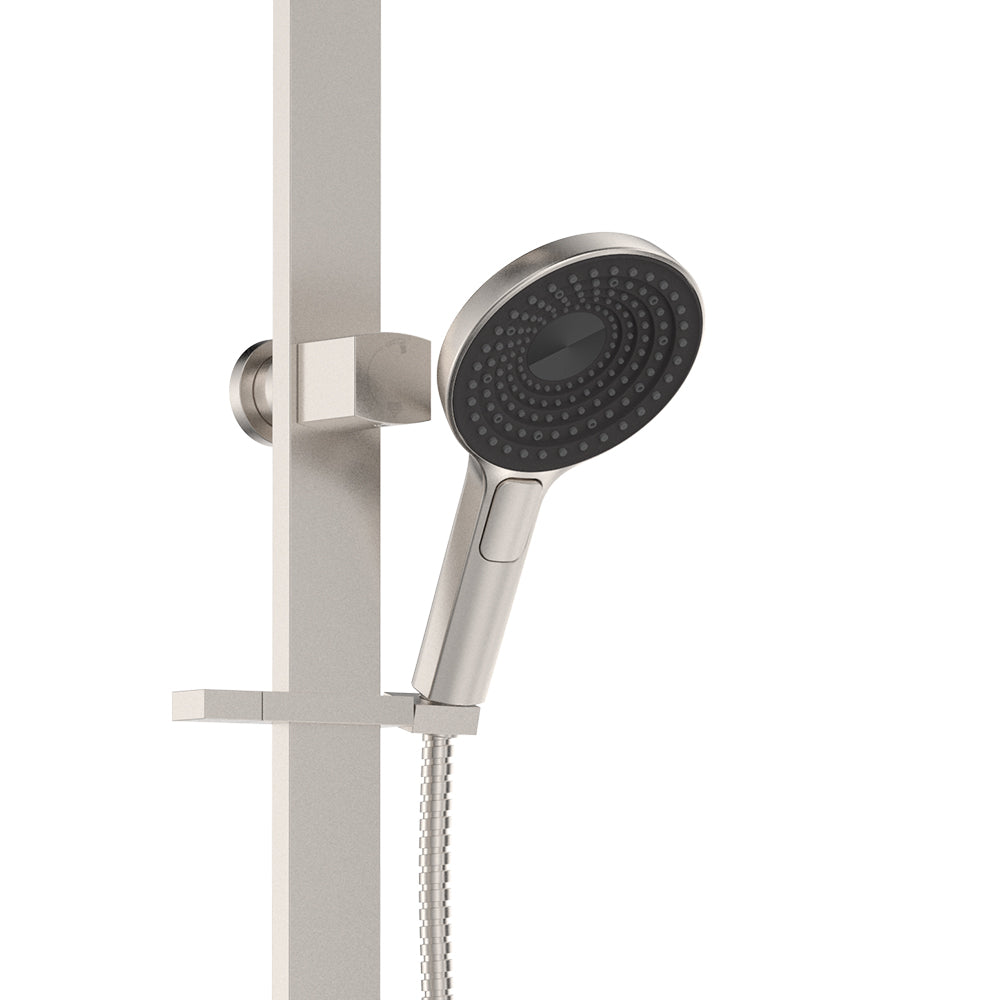 Fienza Kuro Deluxe Twin Shower Round Head, Brushed Nickel