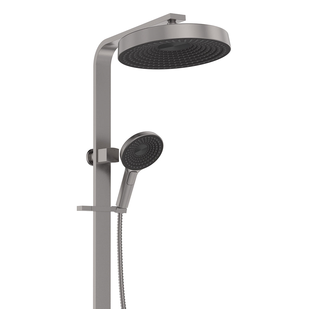 Fienza Kuro Deluxe Twin Shower Round Head, Gun Metal