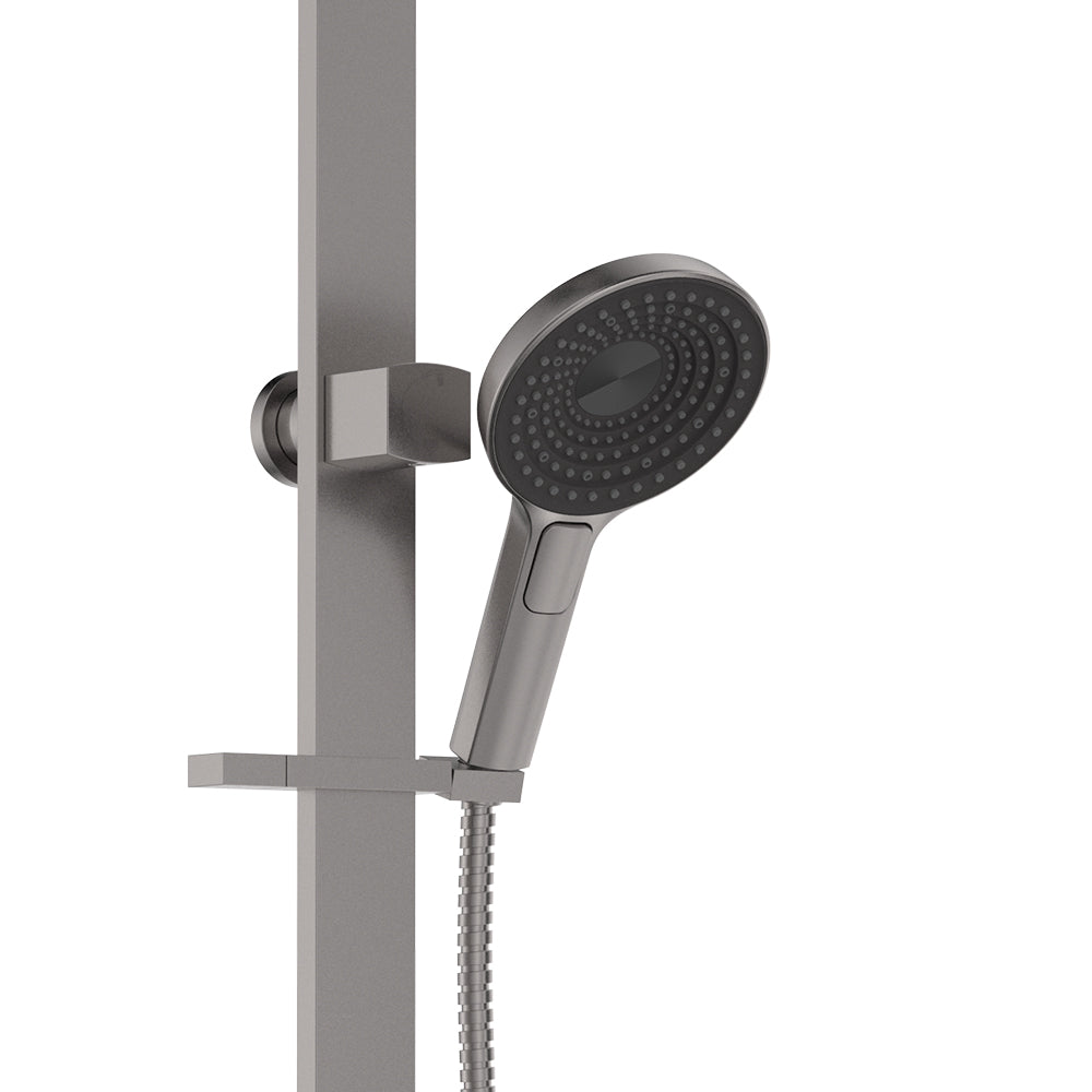 Fienza Kuro Deluxe Twin Shower Round Head, Gun Metal