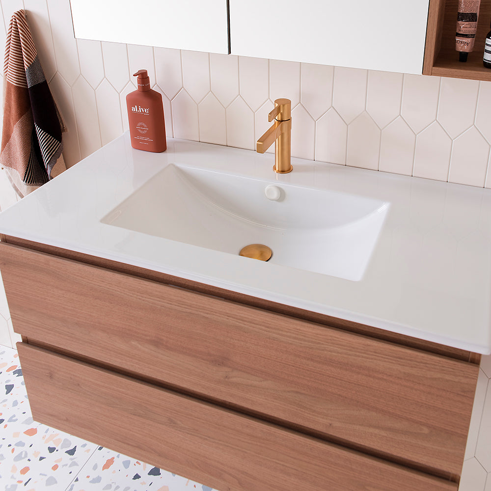 ADP Glacier Full Depth All-Drawer Trio Floor Mount Vanity 600mm centre bowl, ceramic top