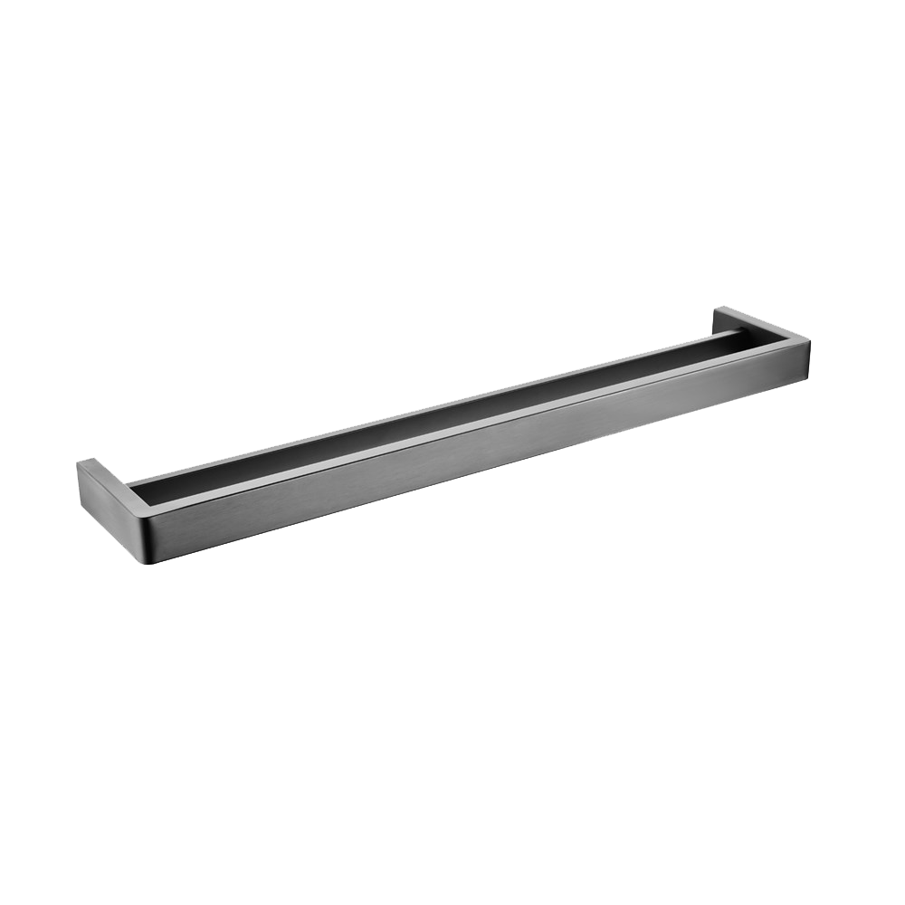 IVANO Series Square Gun Metal Grey Double Towel Rail 800mm
