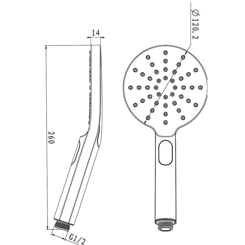 Norico Pentro Round 3 Functions Gun Metal Grey Hand Shower Spray