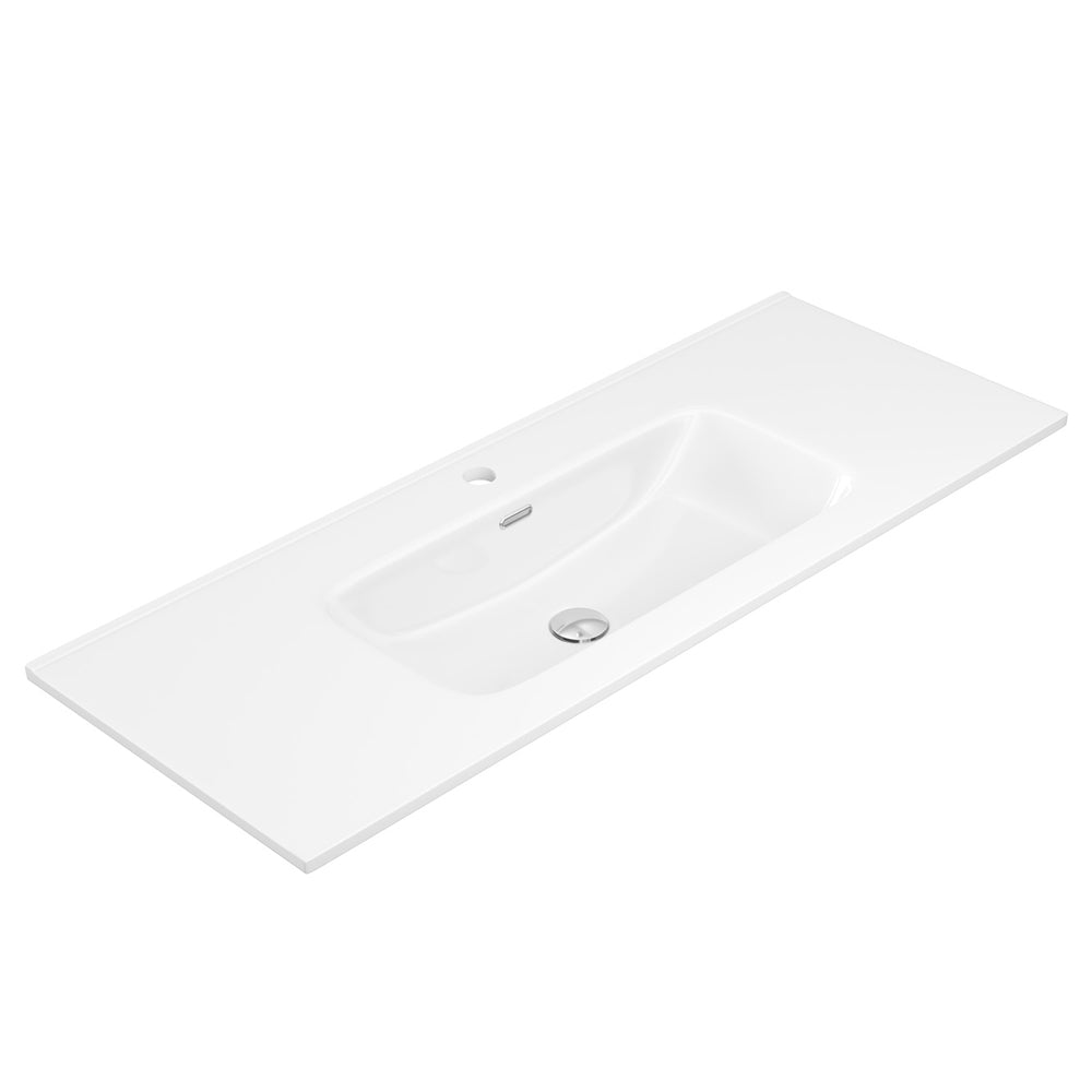 Joli Ceramic Basin Top 1200mm - Gloss White - 1 Tap Hole