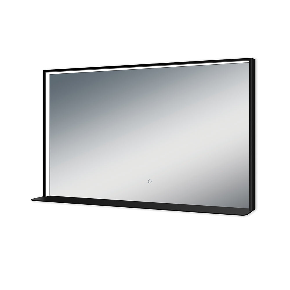 Arcisan Kibo Mirror with Shelf - 1200 x 700 - Matte Black Frame