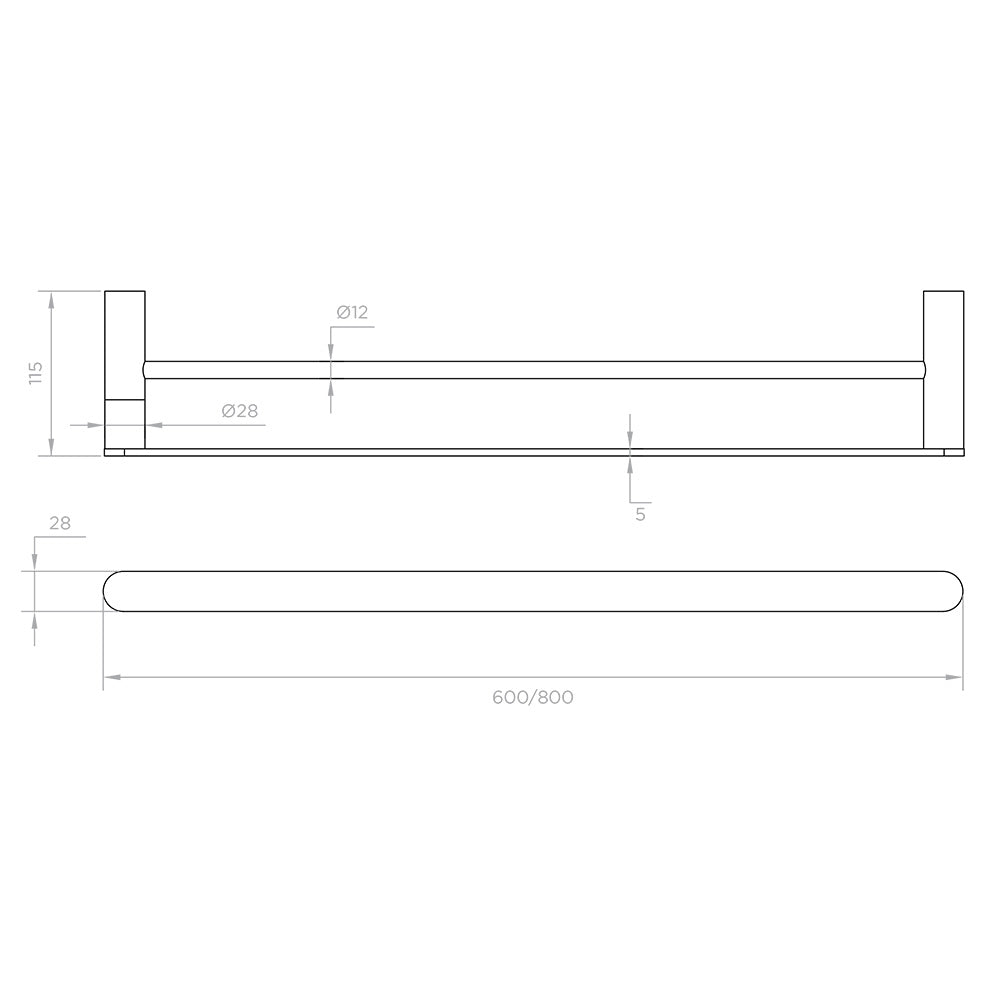 Arcisan Maro Double Towel Rail - 600mm
