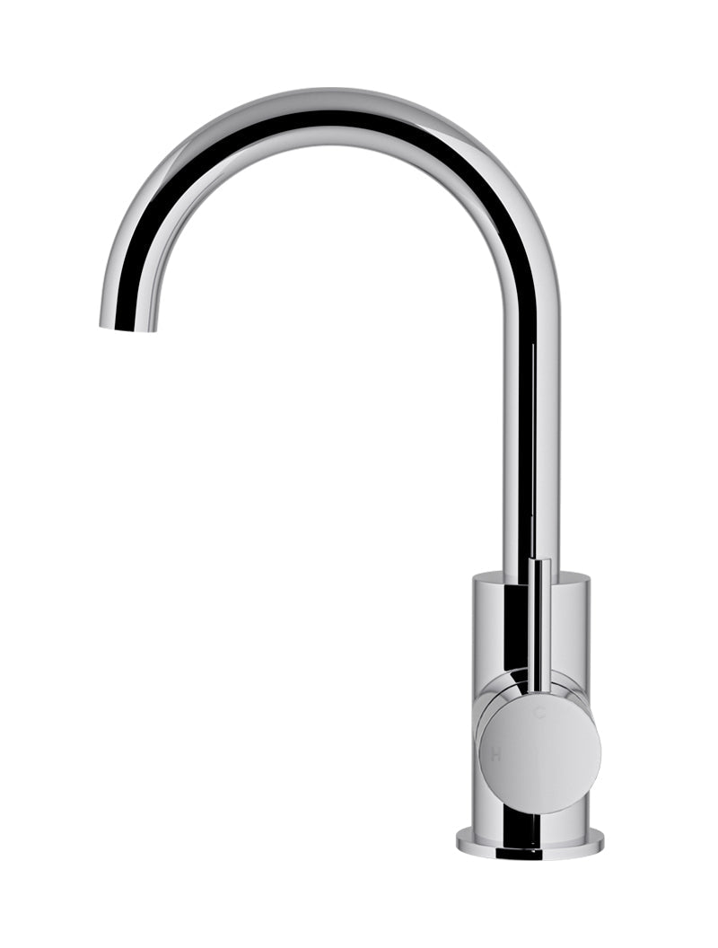 Meir Round Gooseneck Basin Mixer with Cold Start