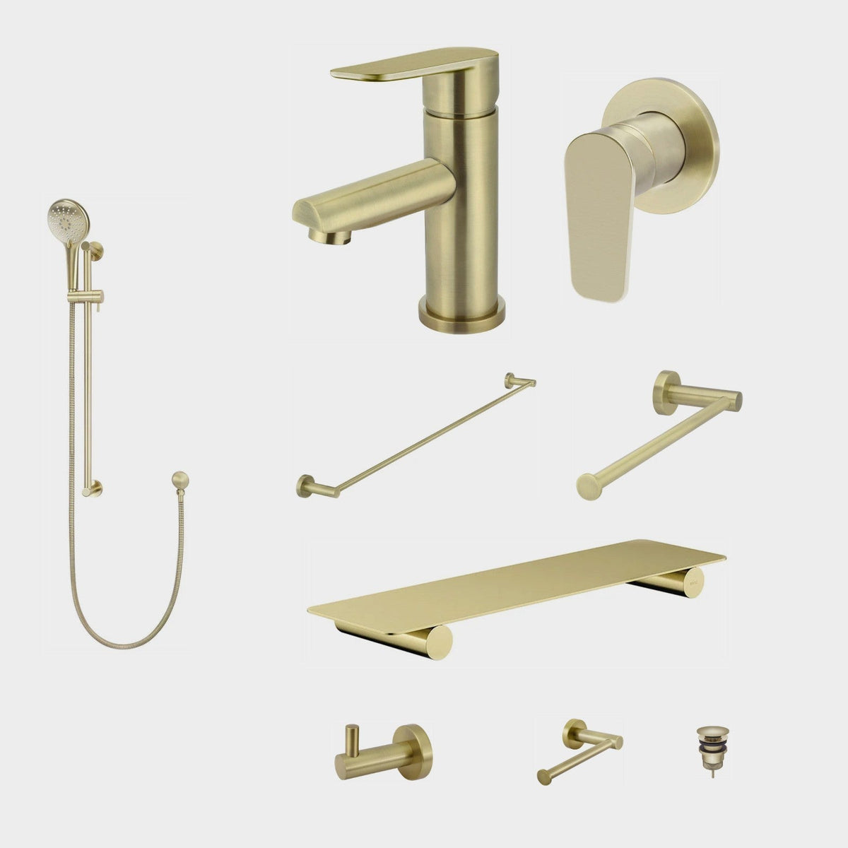 Meir Round Paddle 10-Piece Bathroom Package - Tiger Bronze: every piece in the package