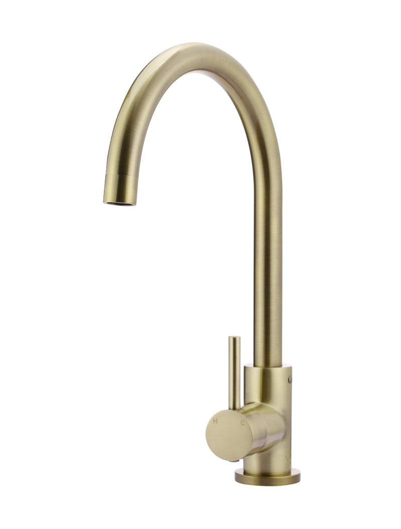 Meir Round Gooseneck Kitchen Mixer Tap
