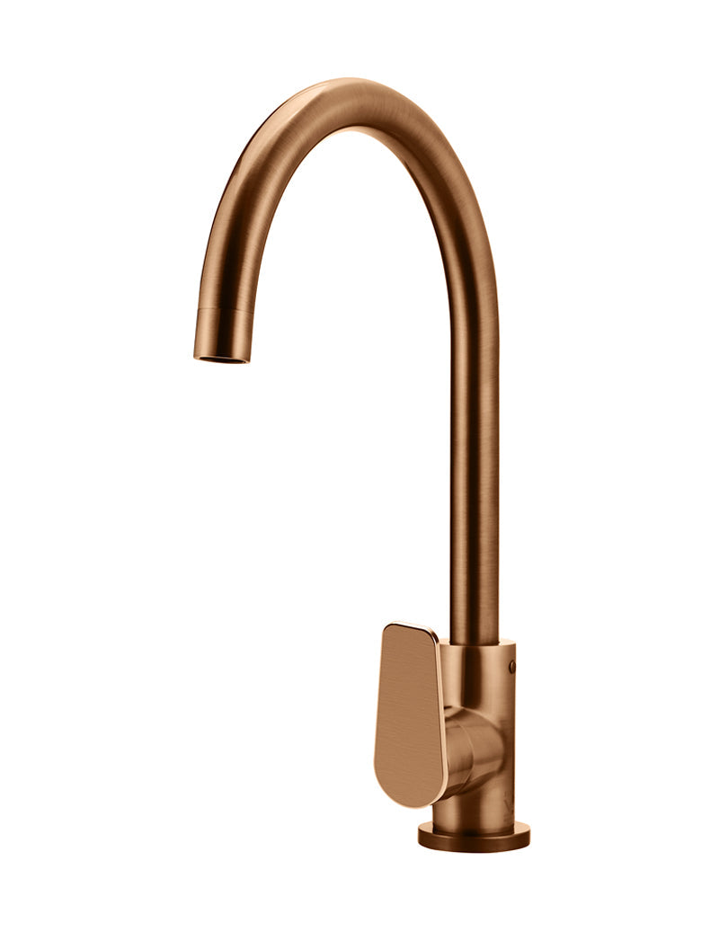 Meir Round Paddle Gooseneck Kitchen Mixer Tap