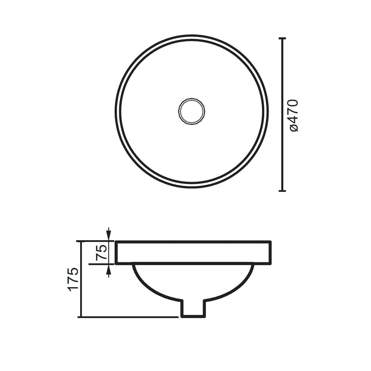 Arcisan Plaza 470 Round Semi Inset Basin