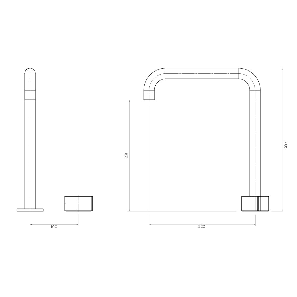 Arcisan Venn 2-hole Sink Mixer with Swivel Squareline Spout