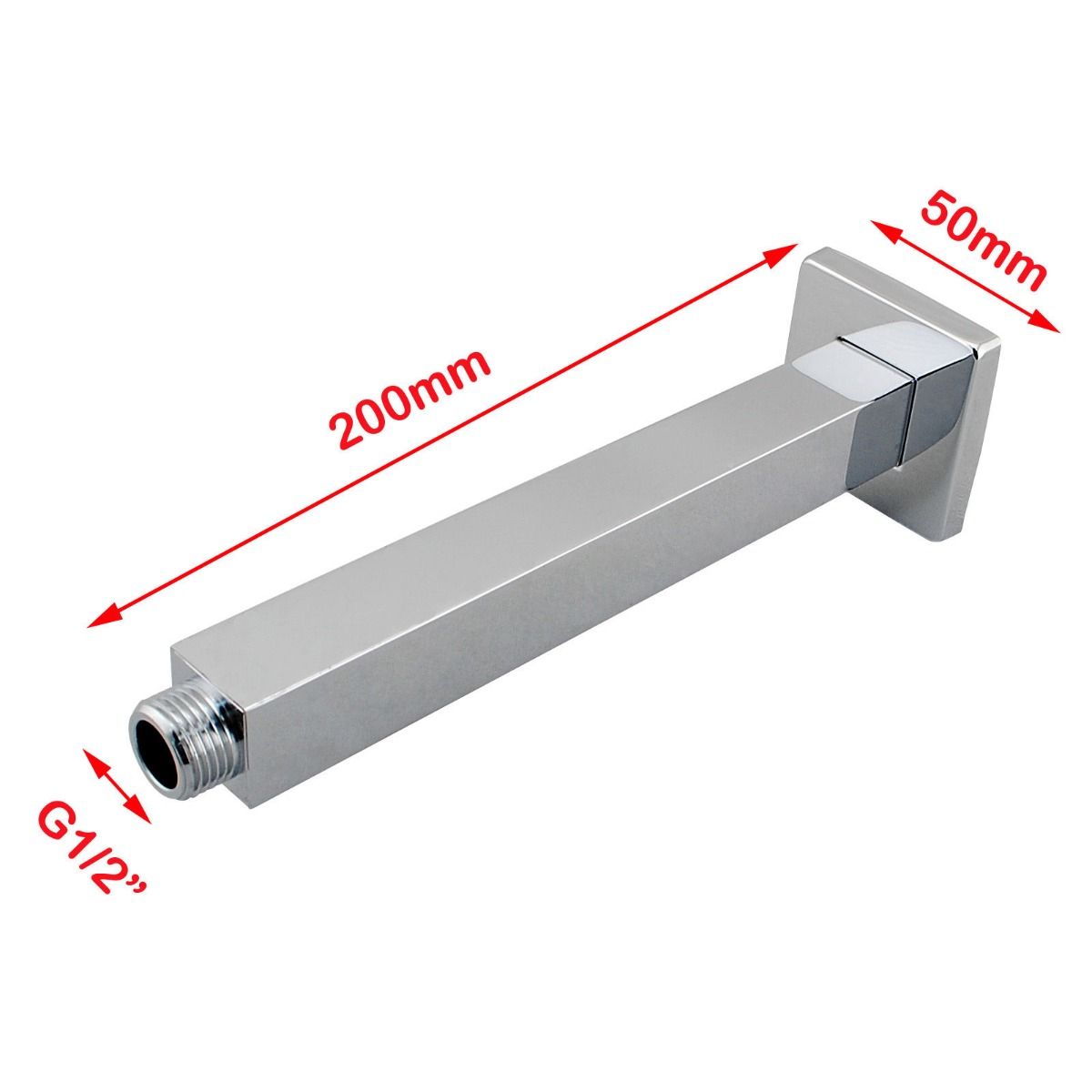 Norico Cavallo 200mm Chrome Square Ceiling Shower Arm