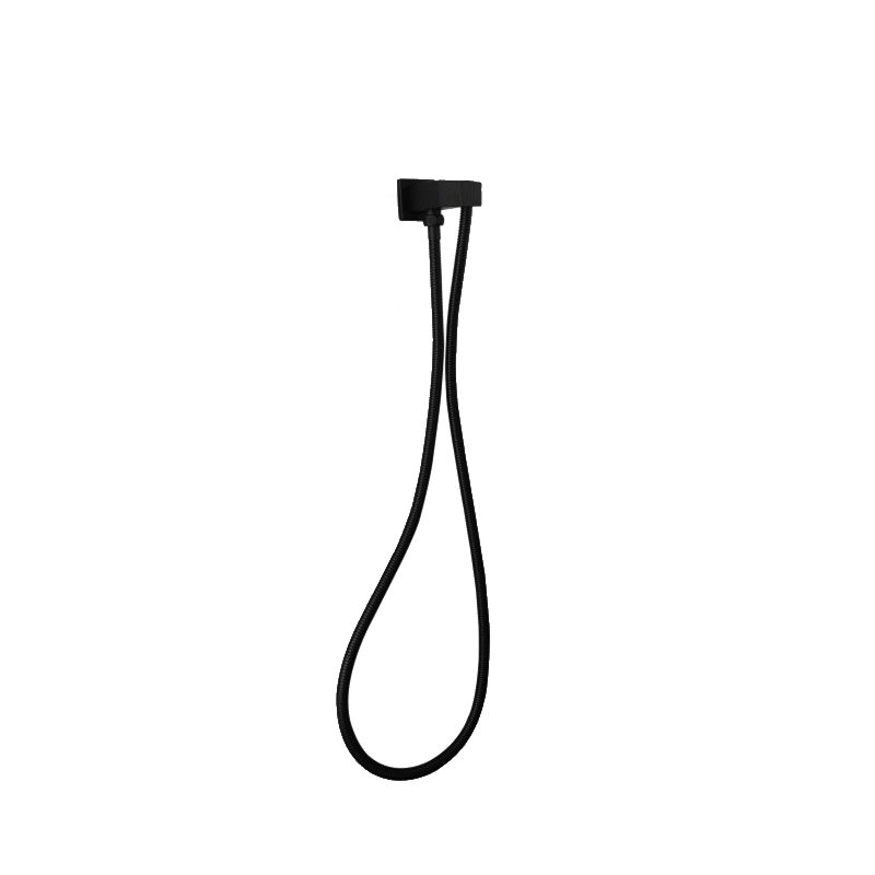 Norico Esperia Matte Black Square Shower Holder Wall Connector &amp; Hose