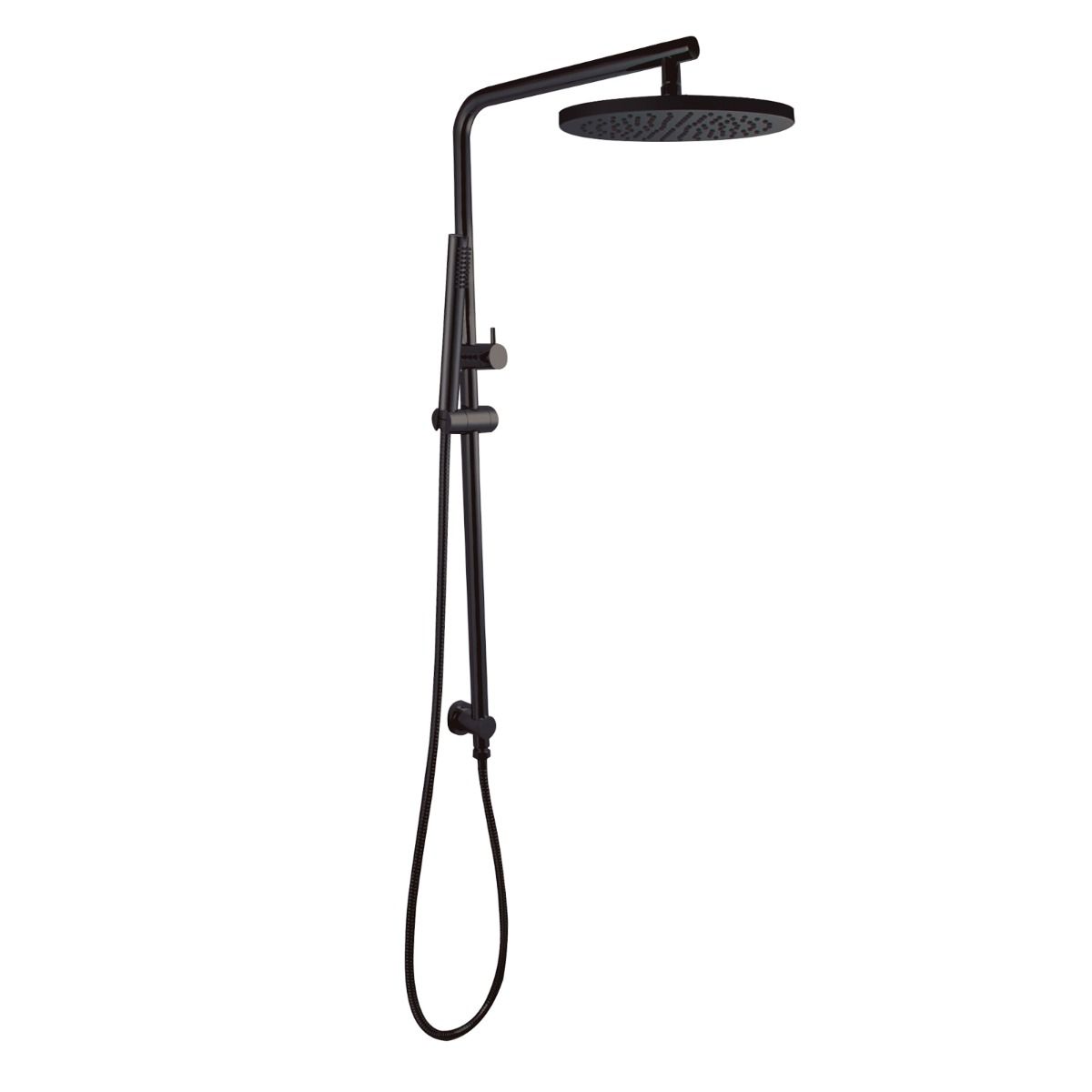 Norico Pentro 250mm Matte Black Round Handheld Shower Station