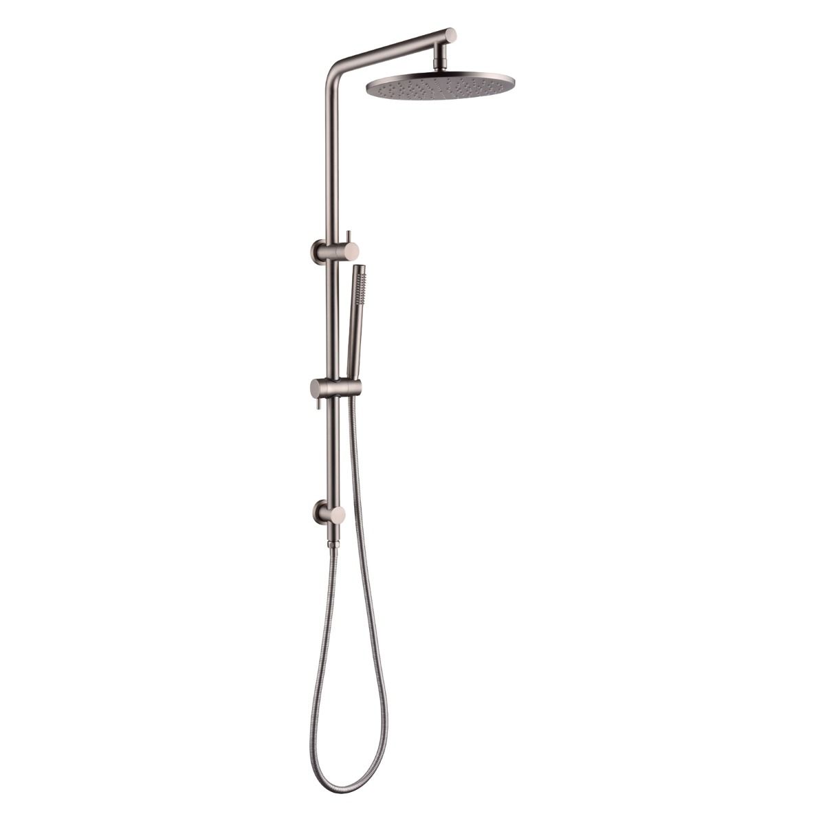 Norico Pentro 250mm Brushed Nickel Round Handheld Shower Station