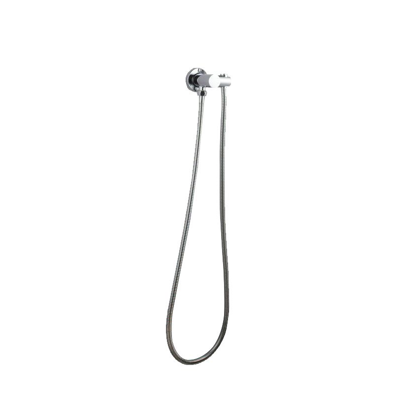 Norico Pentro Chrome Round Shower Holder Wall Connector &amp; Hose