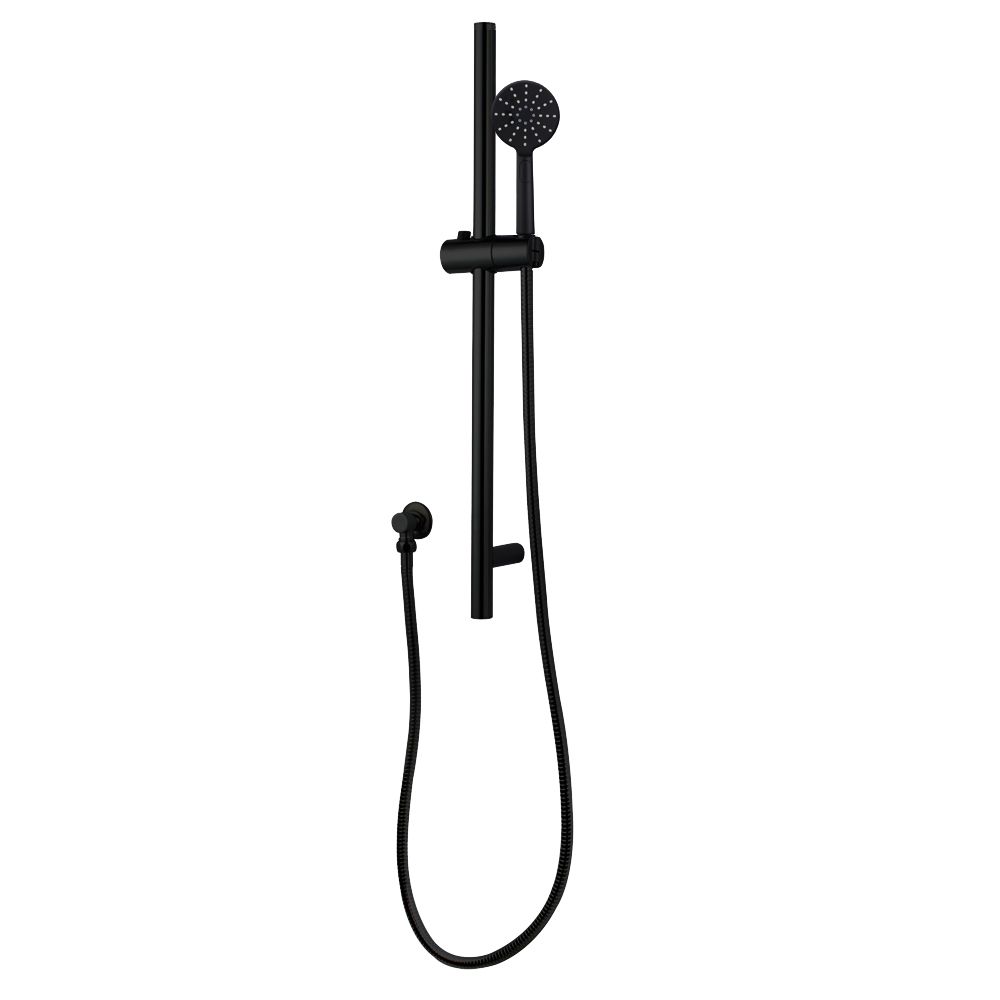 Norico Pentro Matte Black Round Handheld Shower Rail Set