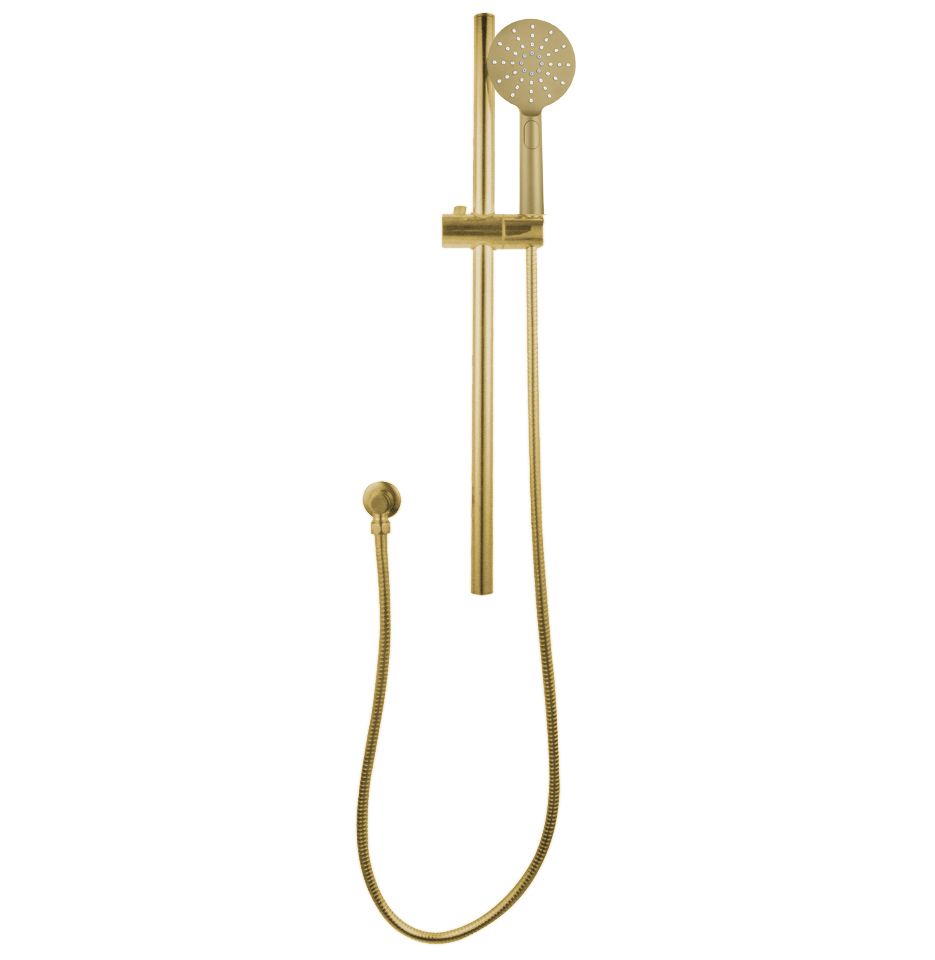 Norico Pentro Brushed Yellow Gold Round Handheld Shower Rail Set