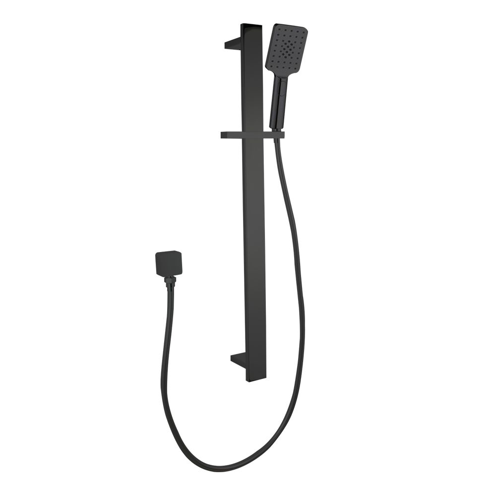 Norico Bellino Matte Black Square Handheld Shower Rail Set
