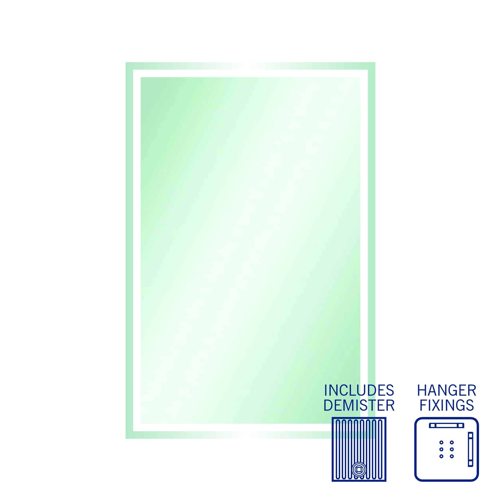 Sierra Rectangle Polished Edge Mirror with Sandblasted Border
