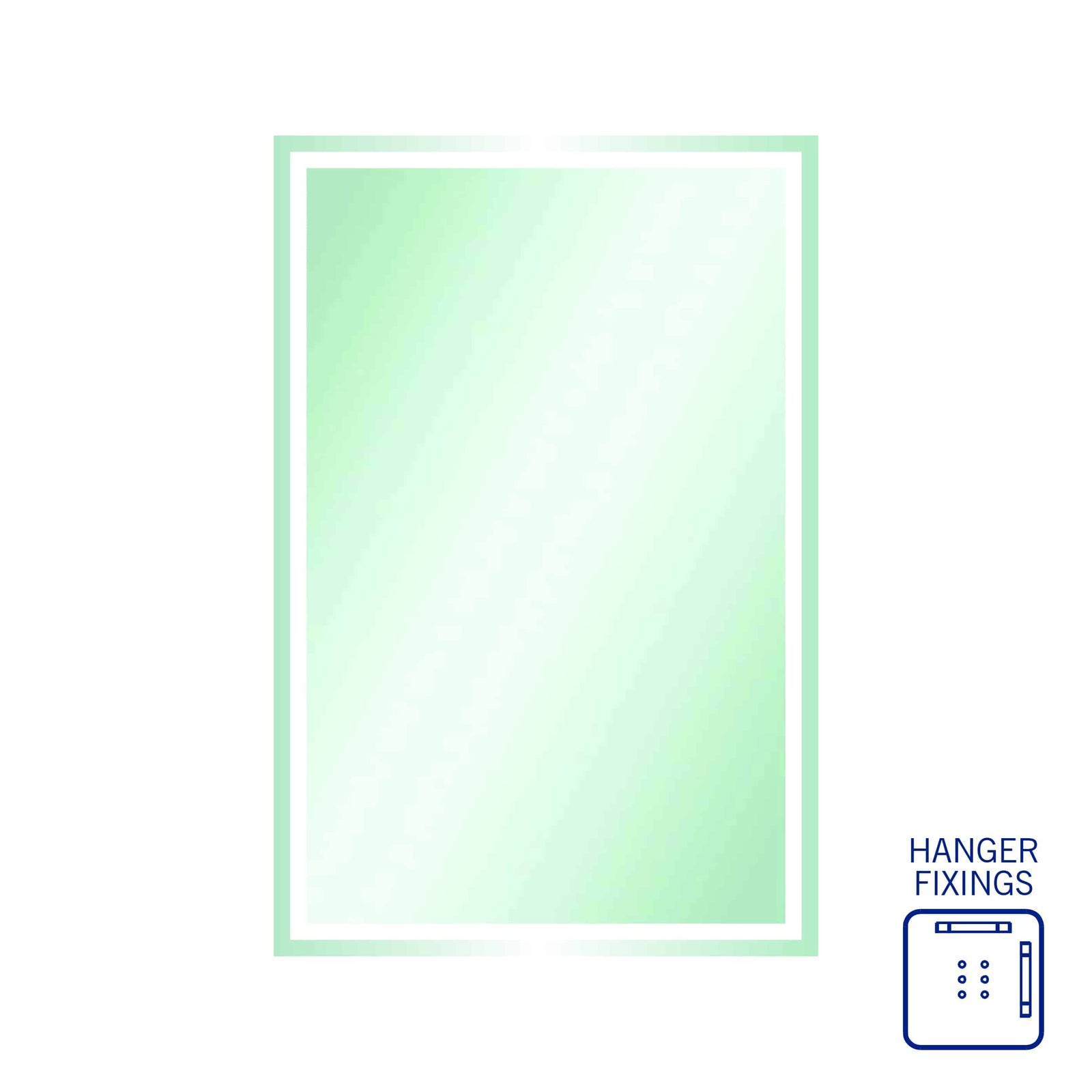 Sierra Rectangle Polished Edge Mirror with Sandblasted Border