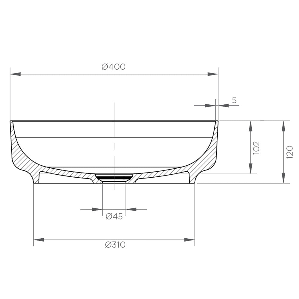 Arcisan Synergii Solid Surface Ø400mm Above Counter Basin