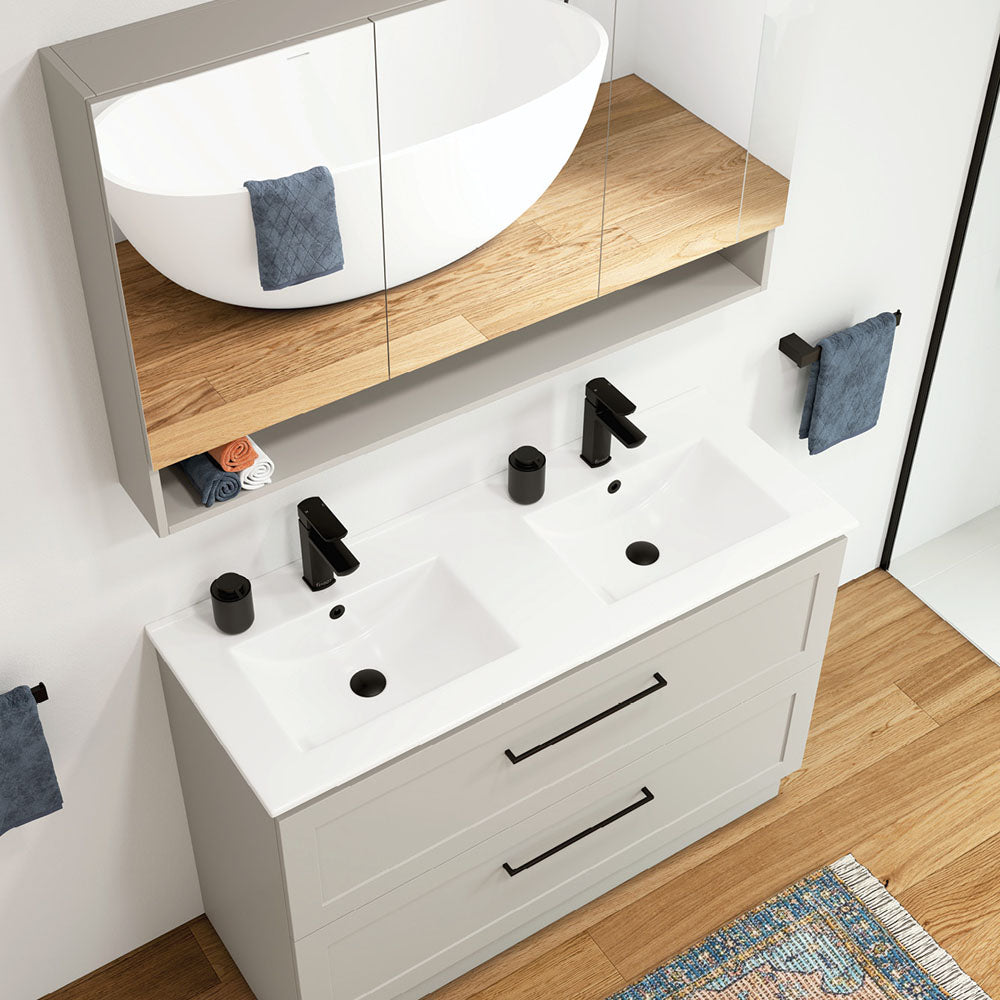 Fienza Dolce Full Depth Ceramic Basin Top - 600 / 750 / 900 / 1000 / 1200 / 1500mm (Single & Double Options Available)