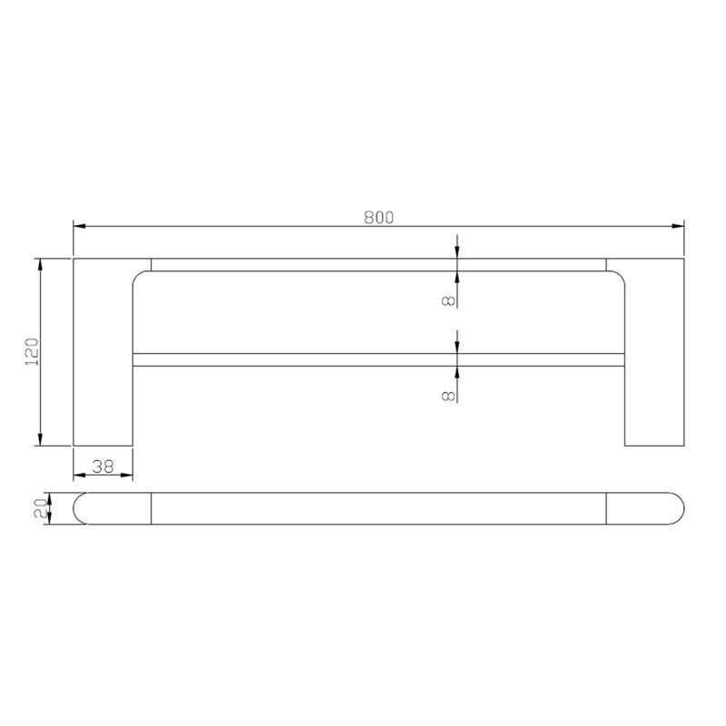 VOG Series Brushed Nickel Double Towel Rail 800mm