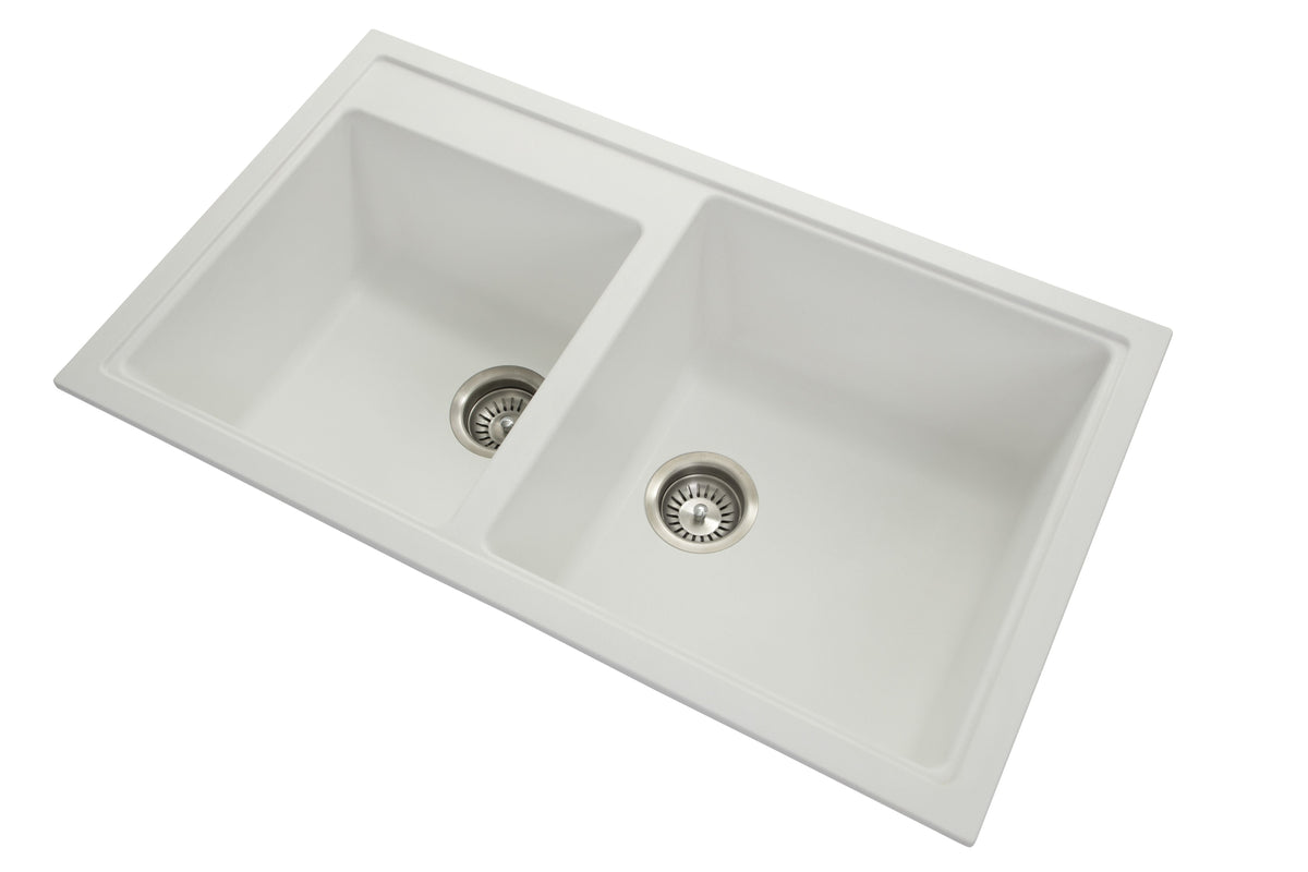 Carysil N200 Double Bowl Granite Kitchen Sink Top/Flush/Under Mount | 860 x 500 x 205 mm
