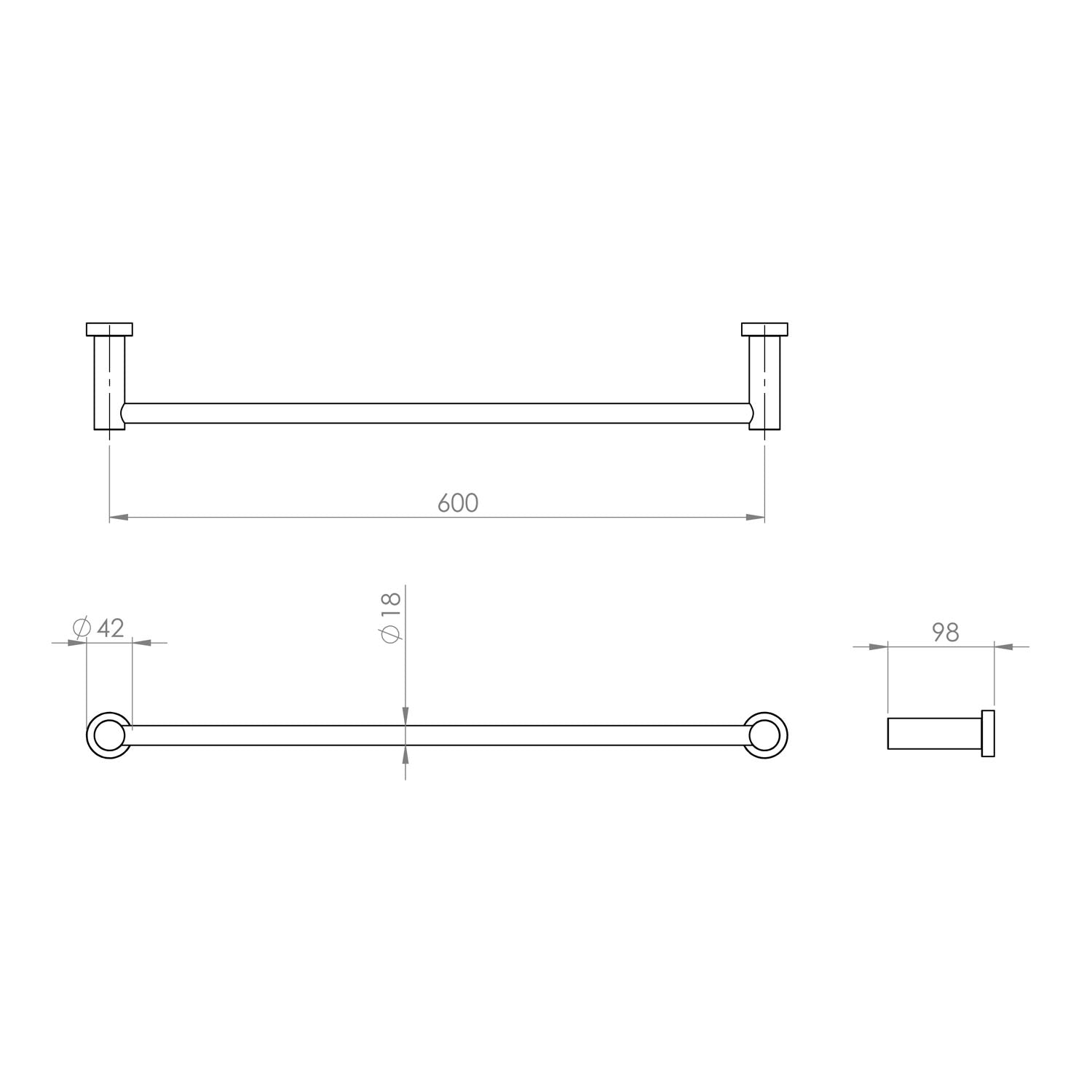 Arcisan Vierra Towel Rail - 600mm