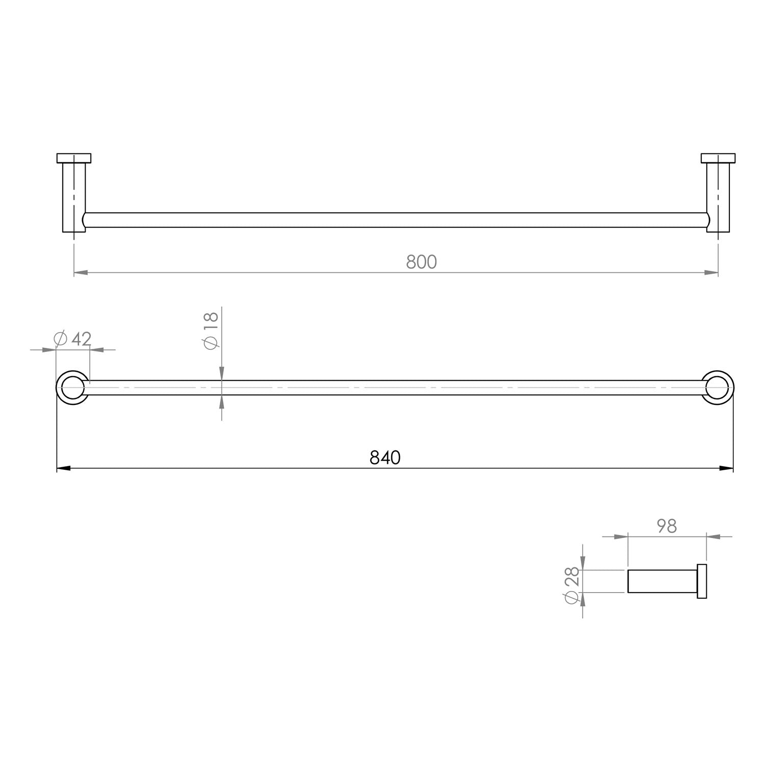 Arcisan Vierra Towel Rail - 800mm