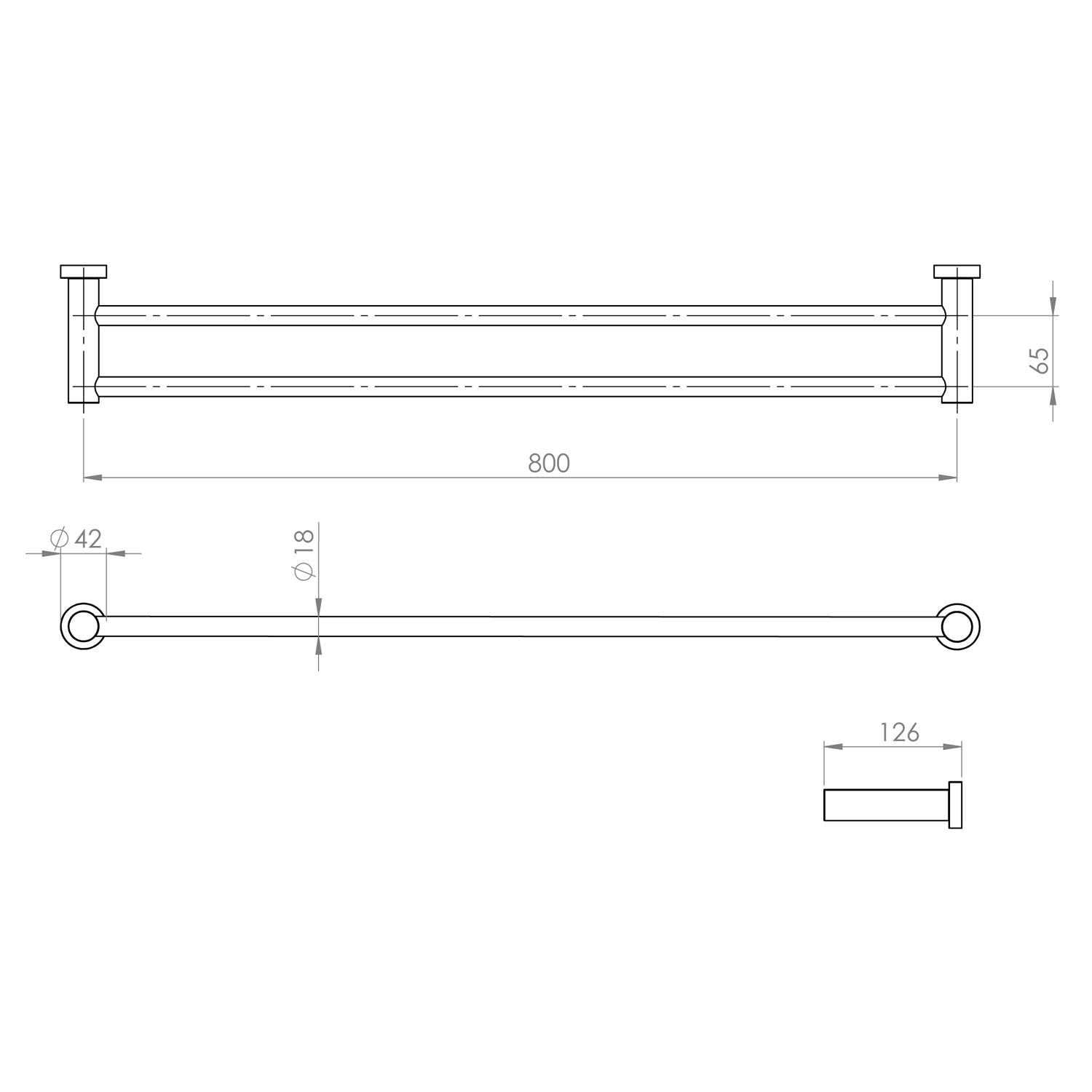 Arcisan Venn Double Towel Rail - 800mm