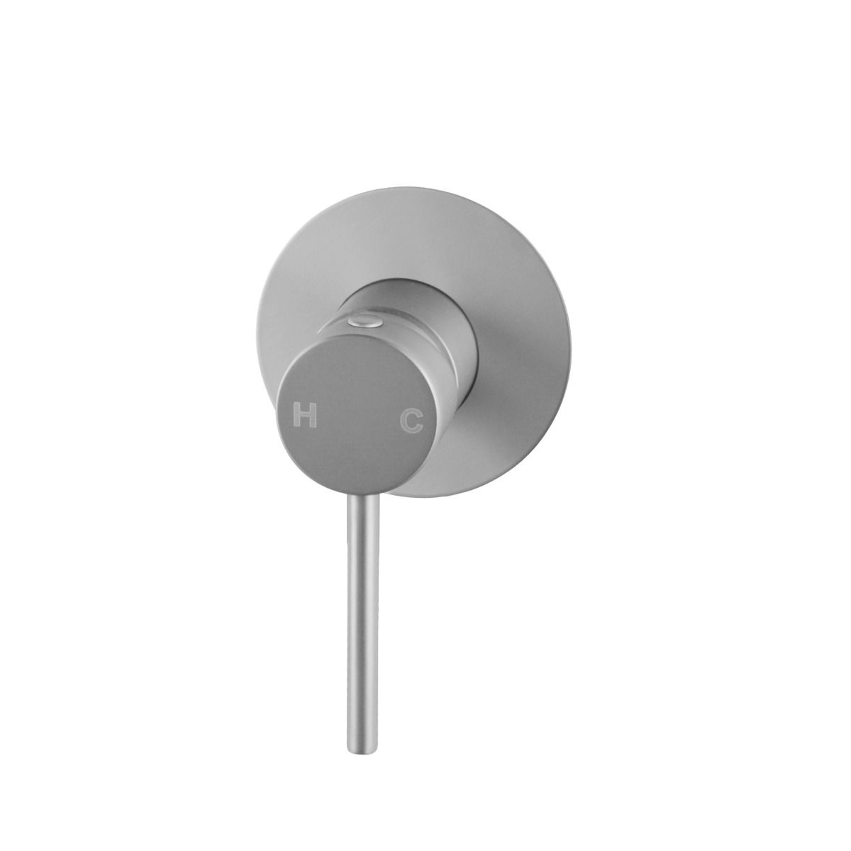 Norico Pentro Brushed Nickel Round Shower Mixer with 65mm Thin Plate