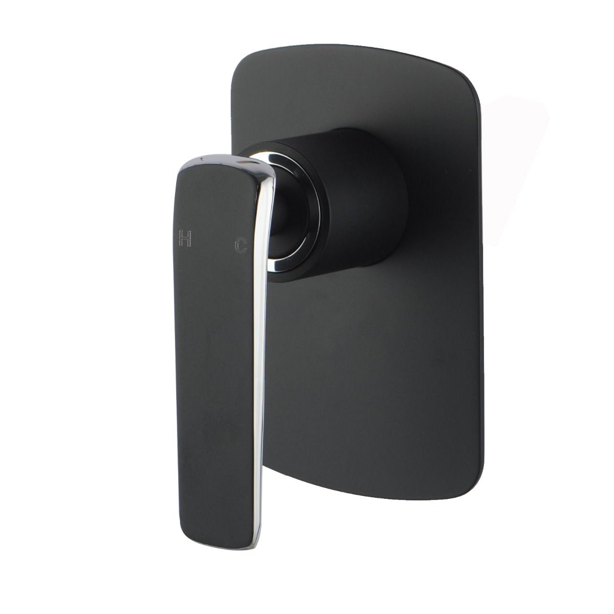 Norico Esperia Matte Black &amp; Chrome Wall Mixer
