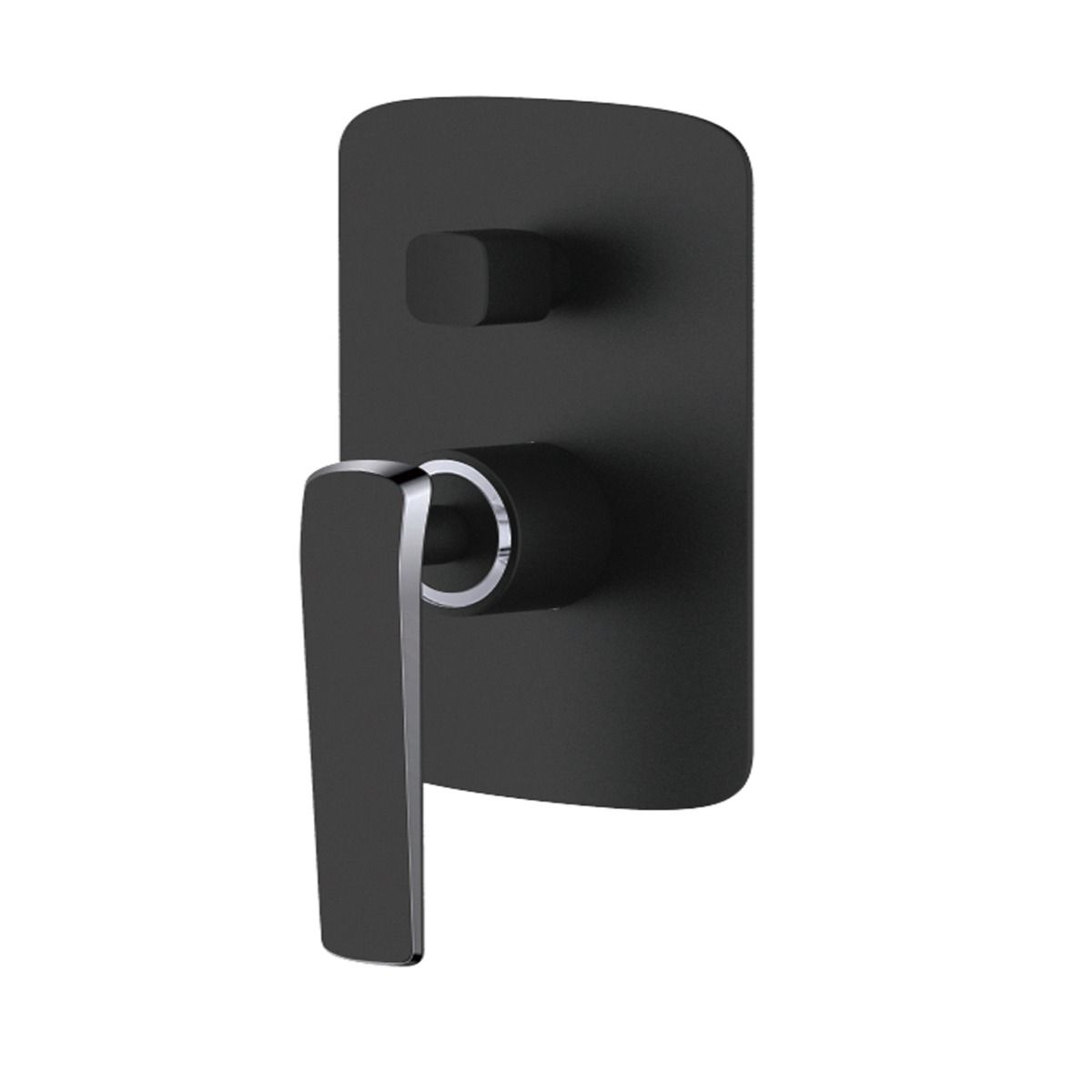 Norico Esperia Matte Black &amp; Chrome Wall Mixer with Diverter