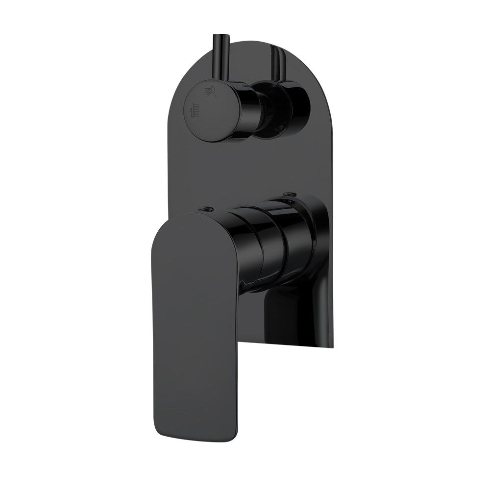 Norico Persano Bathroom Solid Brass Matte Black Bath/Shower Wall Mixer with Diverter Wall Mounted